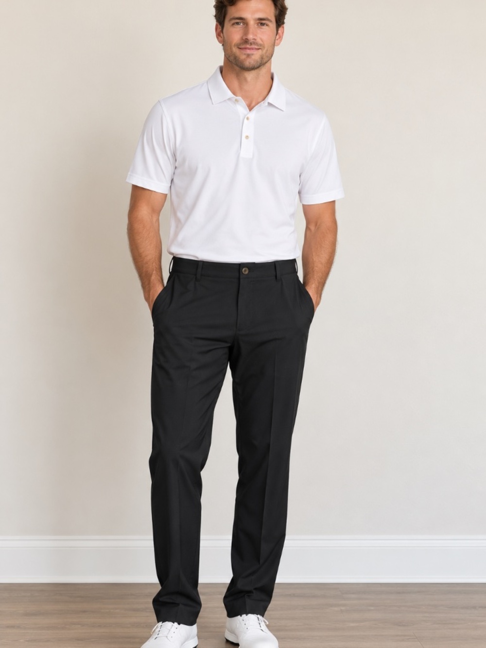 FootJoy Golf Pants Mens 38x30 Black Performance Stretch Polyester Spandex